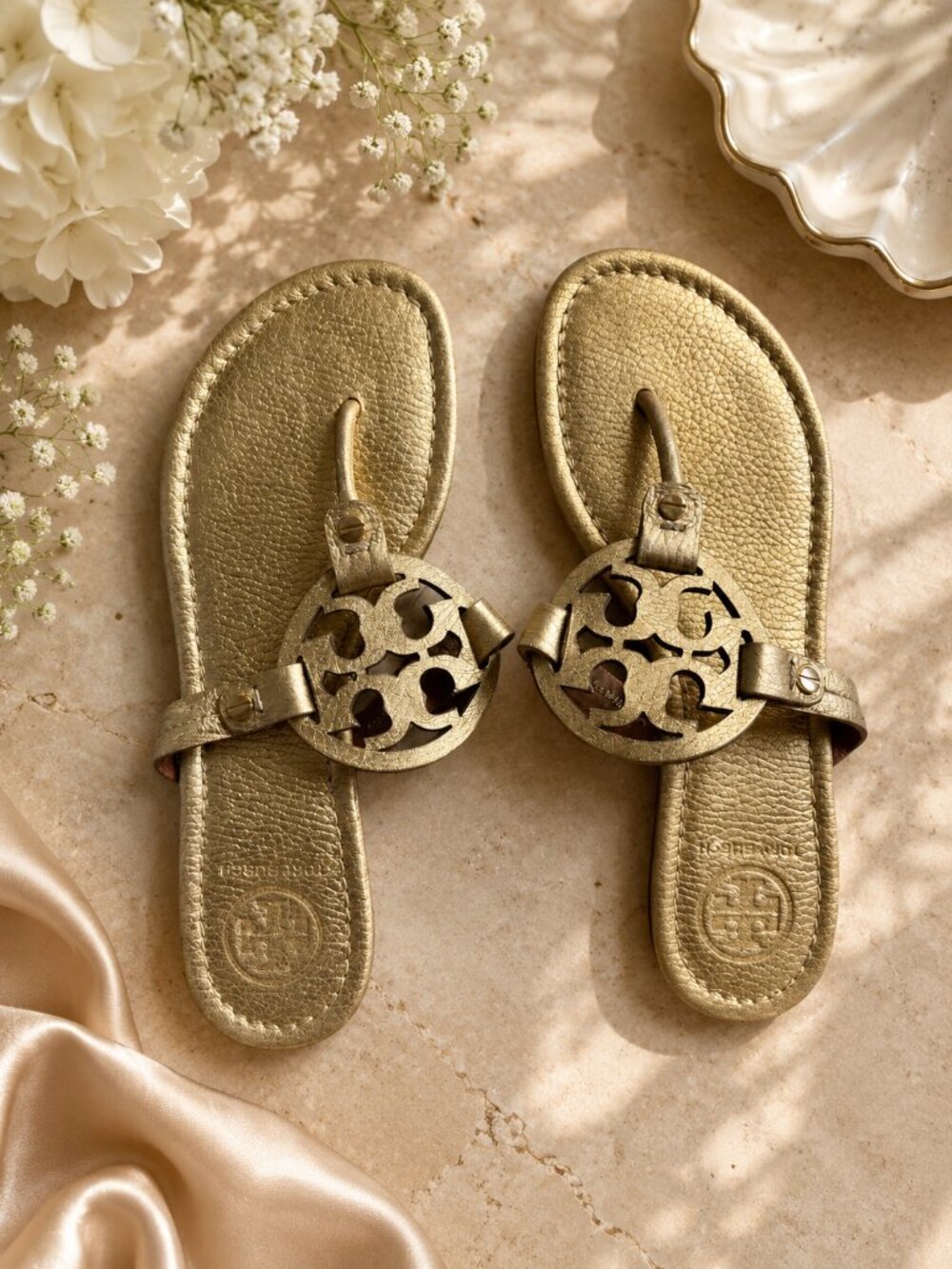 Tory Burch Miller Sandals Spark Gold